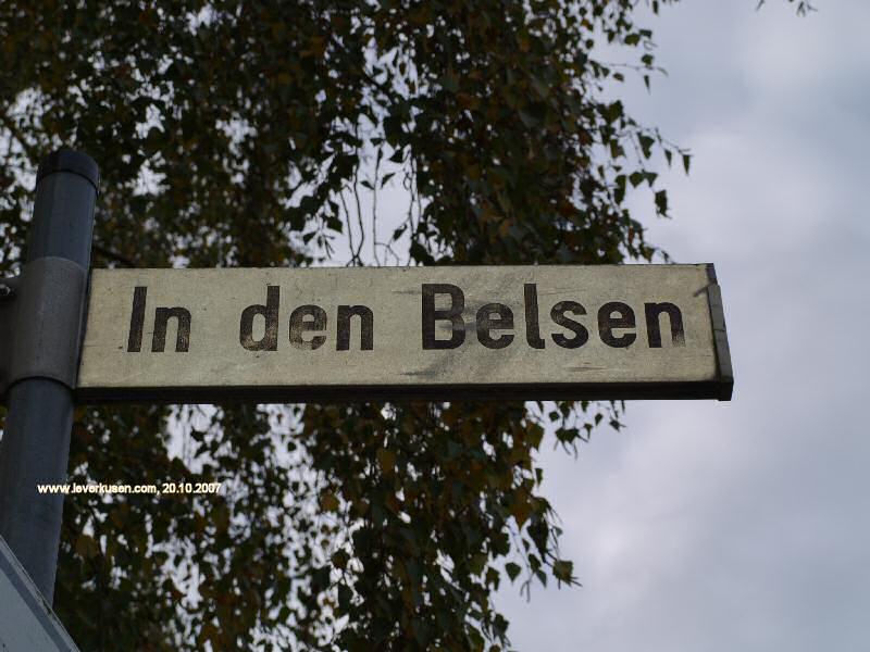 Foto der In den Belsen: Straßenschild In den Belsen