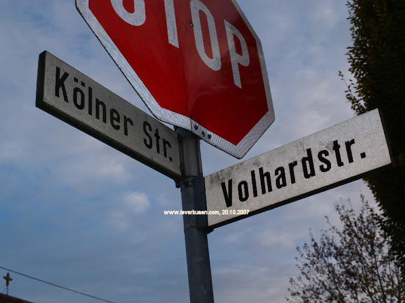 Volhardstr., Kölner Str., Straßenschild