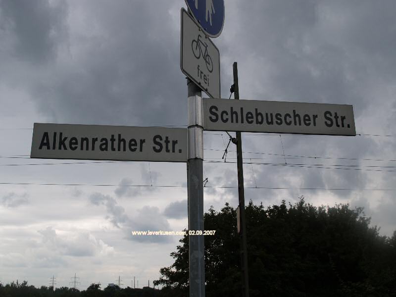 Foto der Schlebuscher Str.: Straßenschild Schlebuscher Str