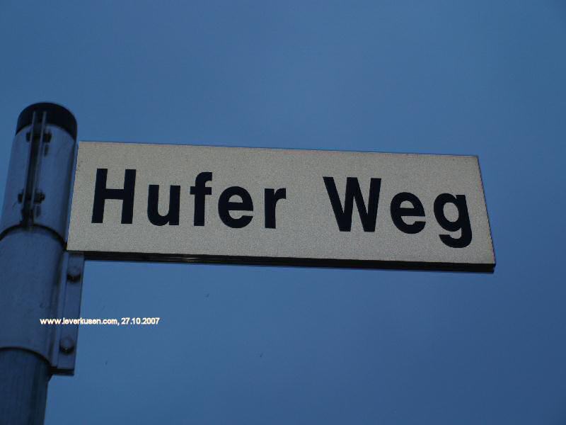 Foto der Hufer Weg: Straßenschild Hufer Weg