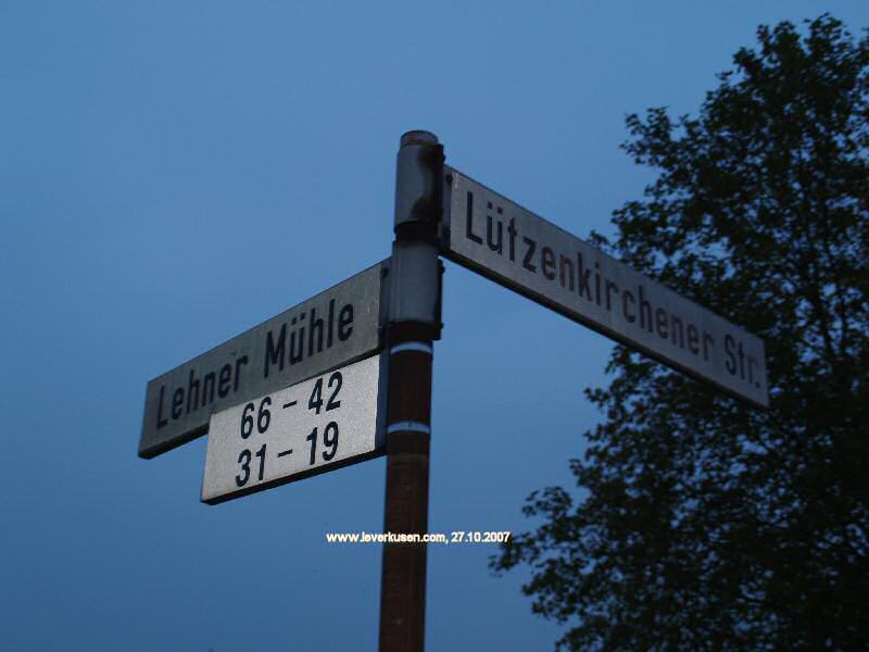 Foto der Lehner Mühle: Straßenschild Lehner Mühle