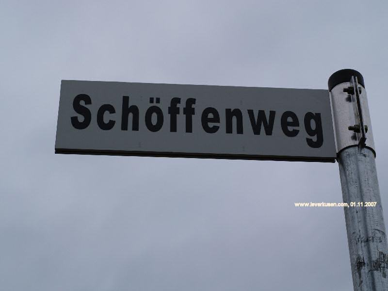 Foto der Schöffenweg: Straßenschild Schöffenweg
