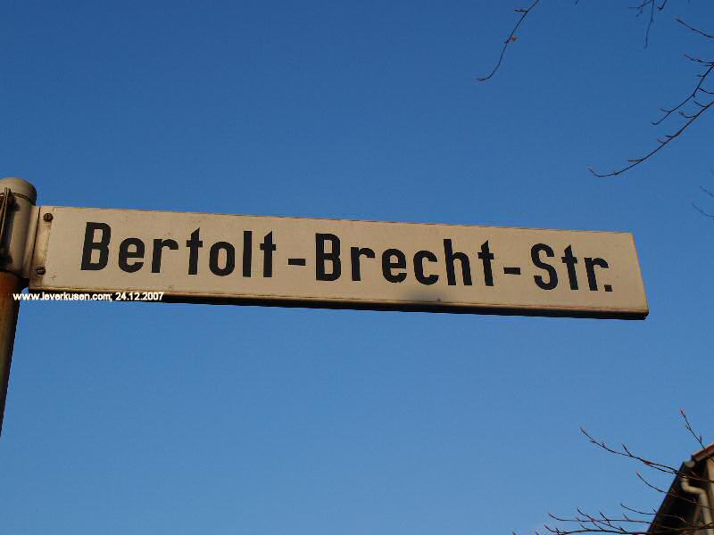 Foto der Bertolt-Brecht-Str.: Straßenschild Bertolt-Brecht-Str.
