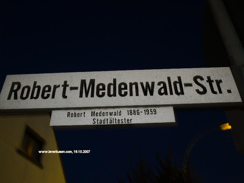 Foto der Robert-Medenwald-Str.: Straßenschild Robert-Medenwald-Str.