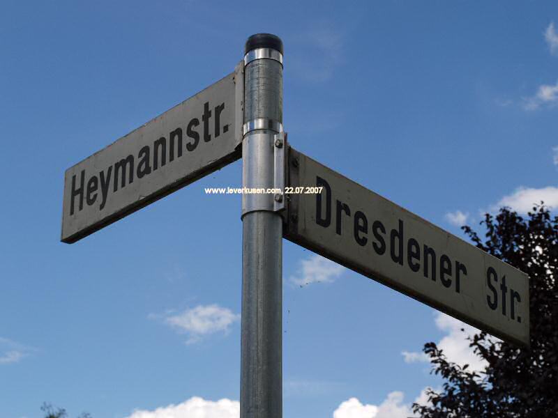 Foto der Heymannstr.: Straßenschild Heymannstr.