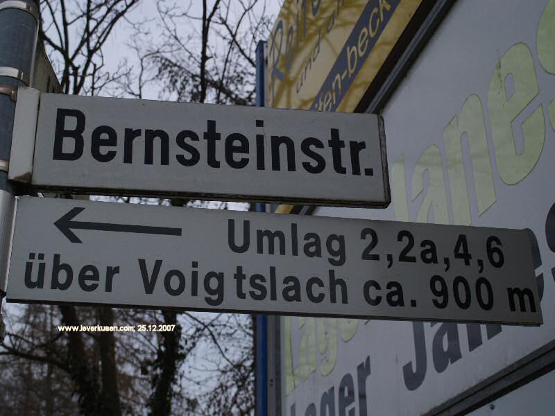 Foto der Bernsteinstr.: Straßenschild Bernsteinstr.