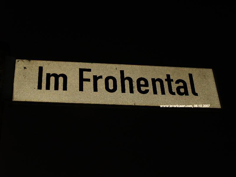 Foto der Im Frohental: Straßenschild Im Frohental