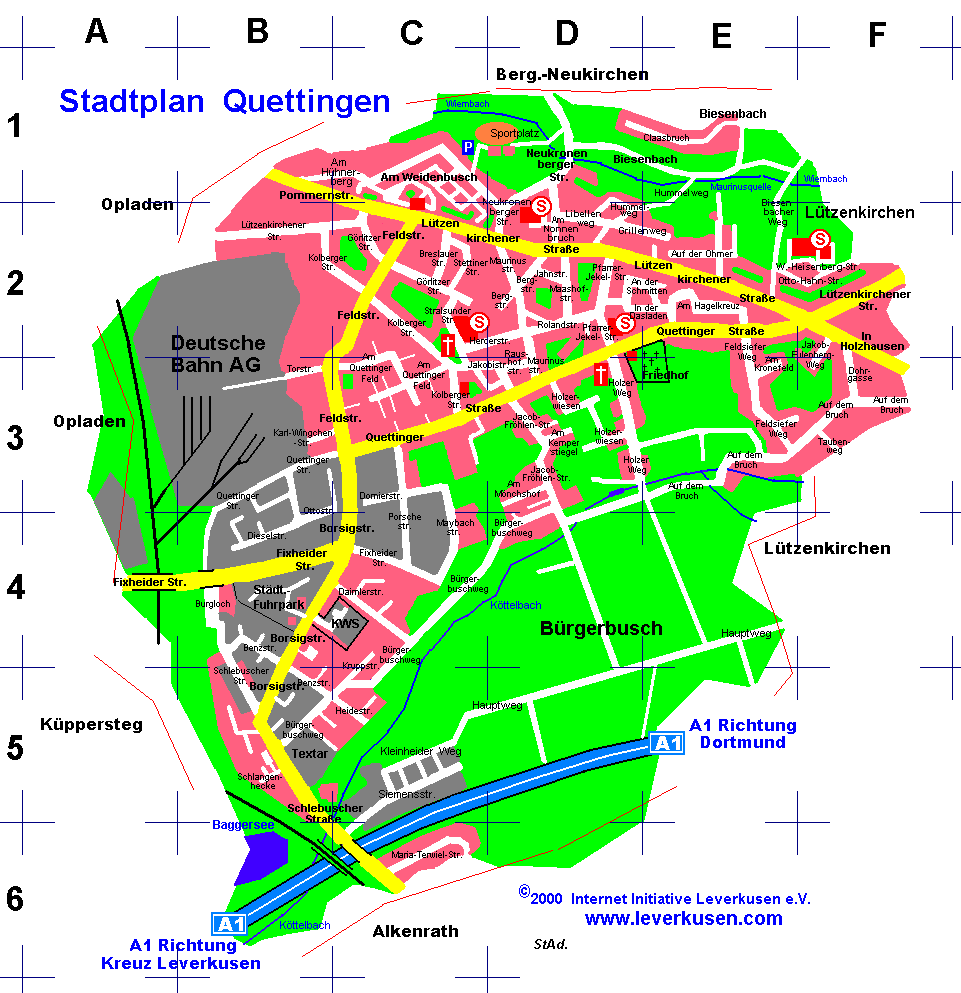 Leverkusen, Karte-Stadtplan