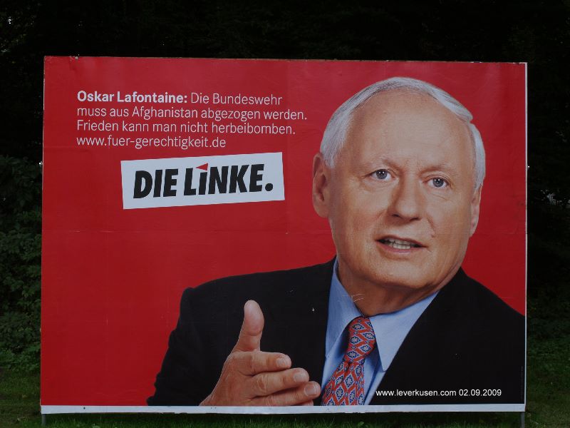 Wahlplakat: Lafontaine-Afghanistan