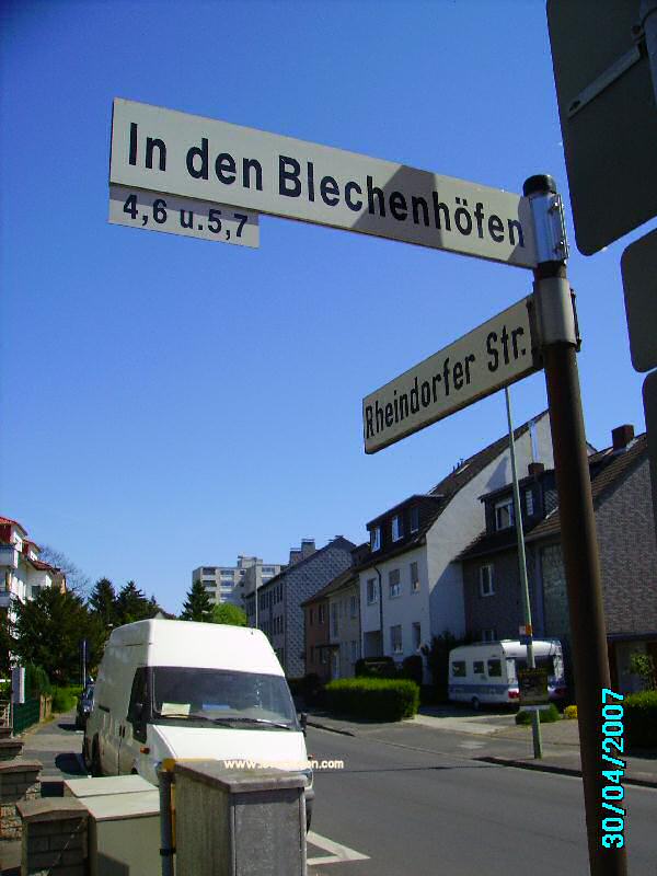 Straßenschild Rheindorfer Str.