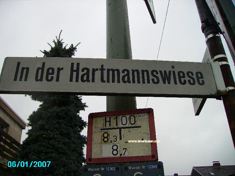 Straßenschild Hartmannswiese