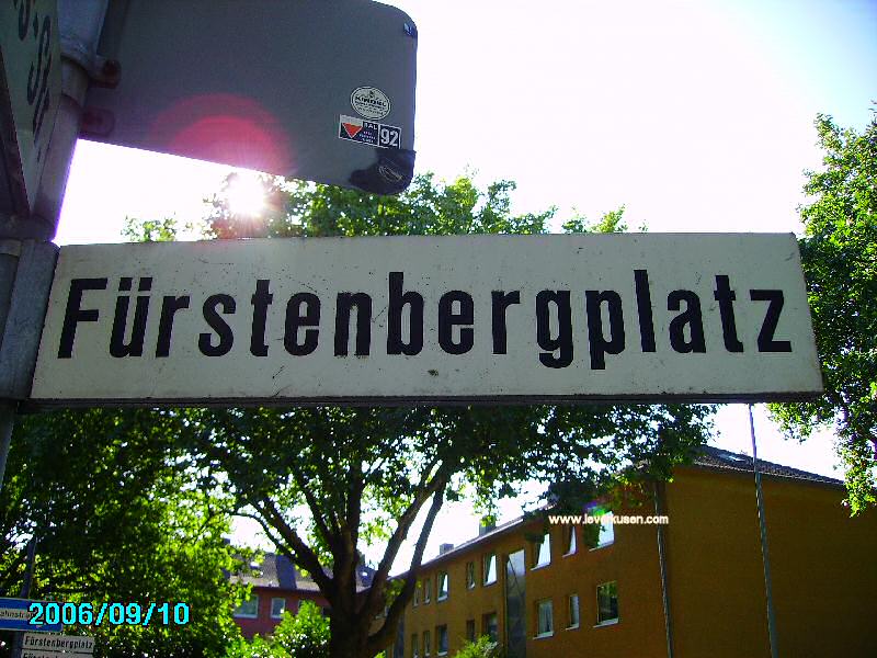 Foto der Fürstenbergplatz: Straßenschild Fürstenbergplatz