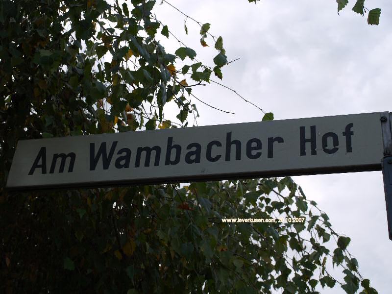 Foto der Am Wambacher Hof: Straßenschild Am Wambacher Hof