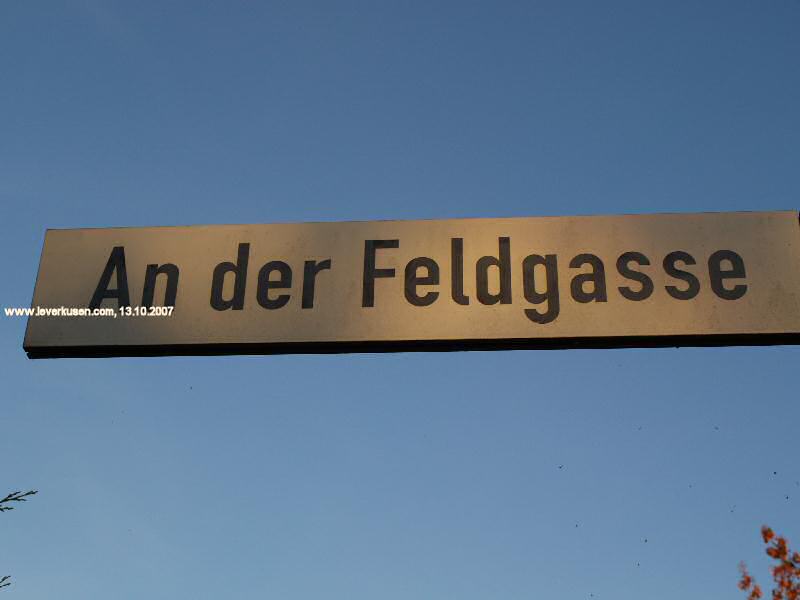 Foto der An der Feldgasse: Straßenschild An der Feldgasse