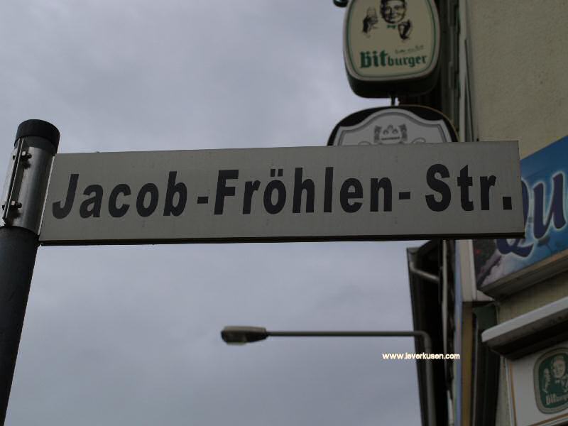 Straßenschild Jacob-Fröhlen-Str.