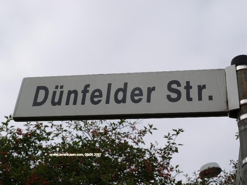 Foto der Dünfelder Str.: Straßenschild Dünfelder Str.