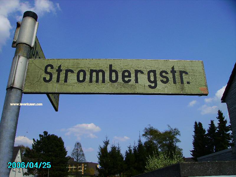 Foto der Strombergstr.: Straßenschild Strombergstraße