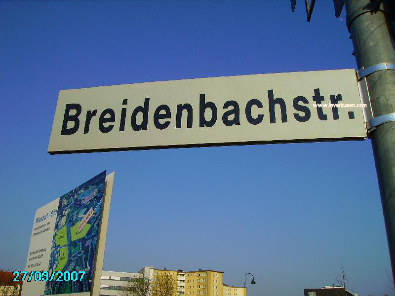 Straßenschild Breidenbachstr.