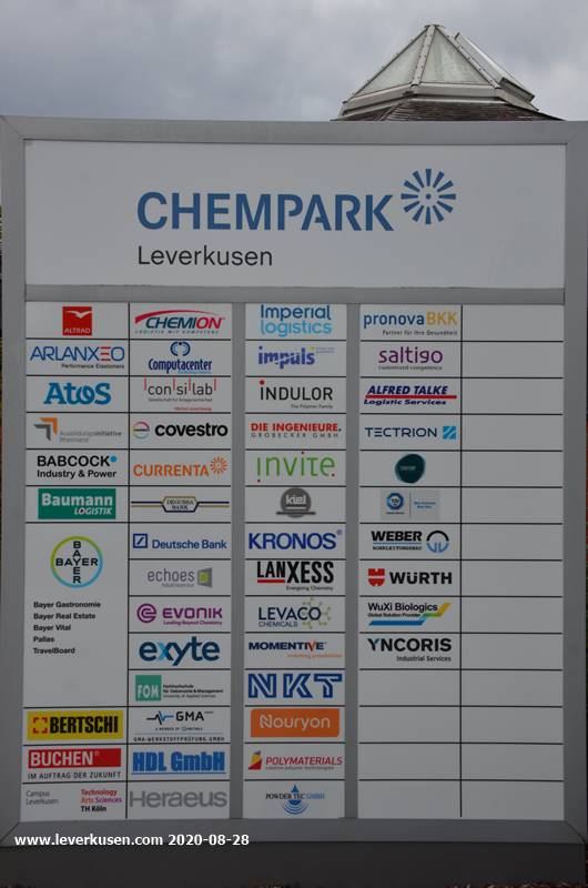 Chempark, Unternehmenstafel