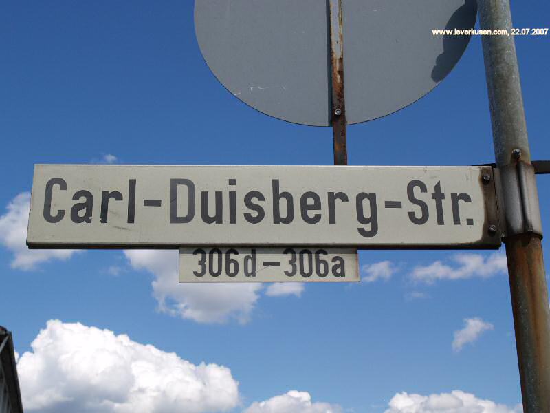 Foto der Carl-Duisberg-Str.: Straßenschild Carl-Duisberg-Str.