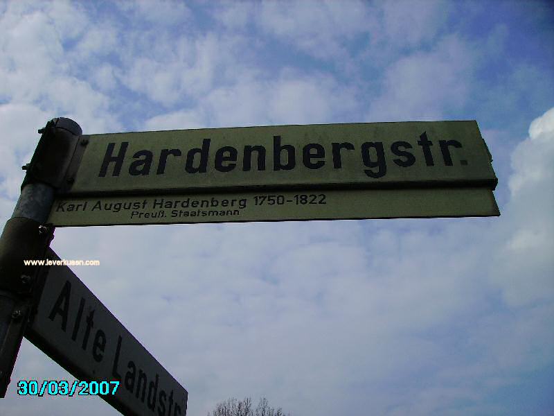 Straßenschild Hardenbergstraße