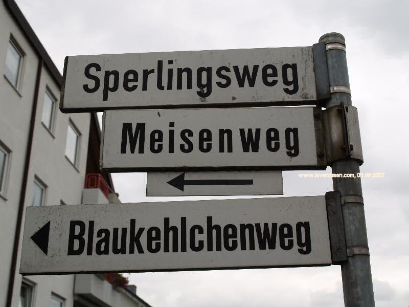 Foto der Sperlingsweg: Straßenschild Sperlingsweg