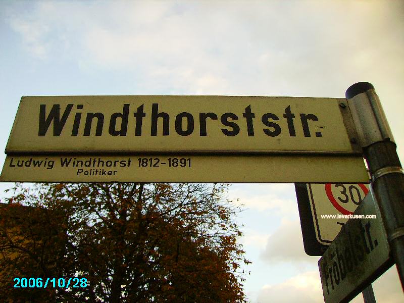Straßenschild Windthorststr.