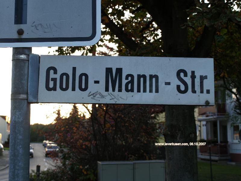 Foto der Golo-Mann-Str.: Straßenschild Golo-Mann-Str.
