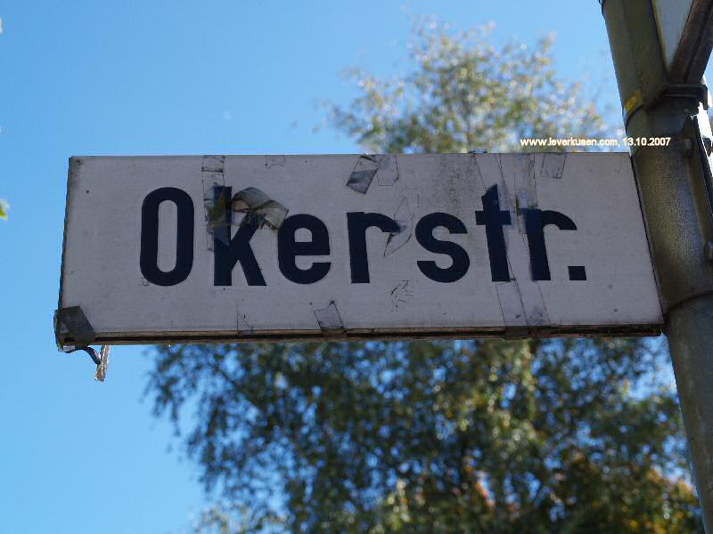 Straßenschild Okerstr.