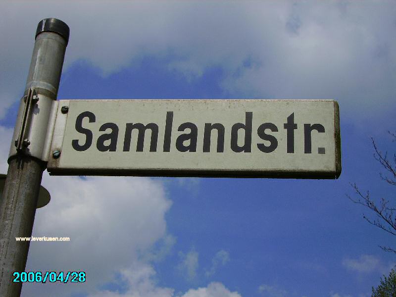 Foto der Samlandstr.: Straßenschild Samlandstr.
