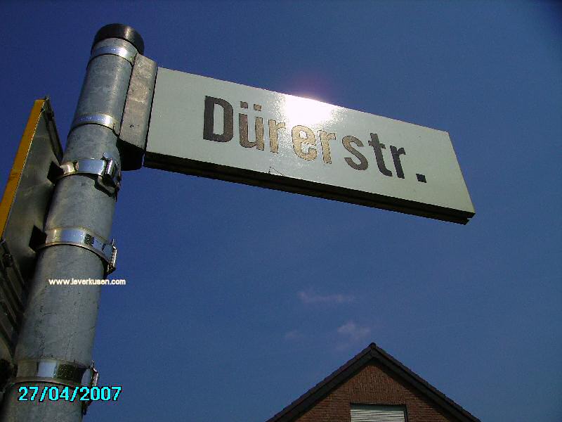 Foto der Dürerstr.: Straßenschild Dürerstraße