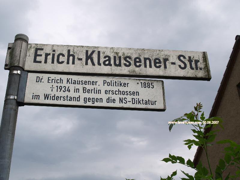 Straßenschild Erich-Klausener-Str.