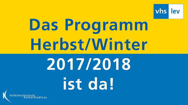 VHS-Programmheft Herbst/Winter 2017/2018